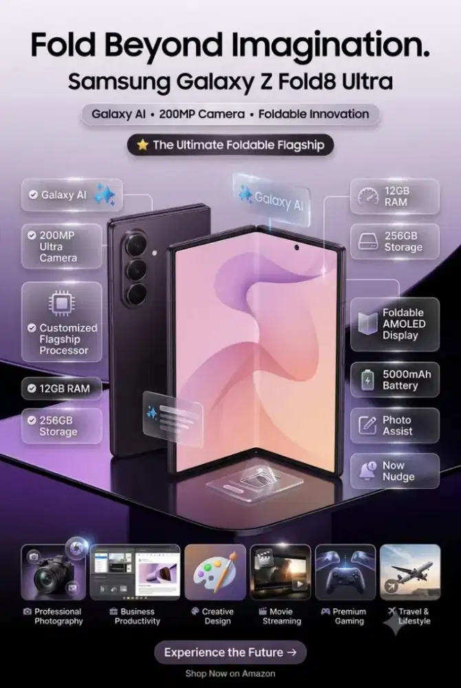 Samsung galaxy Z Fold 8 ultra pakai home credit promo free 1-2x cician