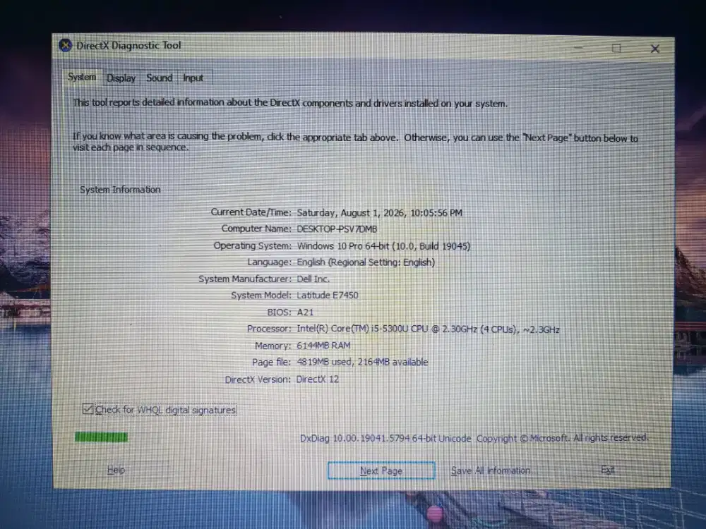 Laptop Dell Latitude E7450