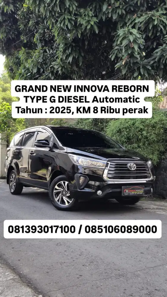 km 8 rb,GRAND NEW INNOVA REBORN TYPE G DIESEL AT, th 2025