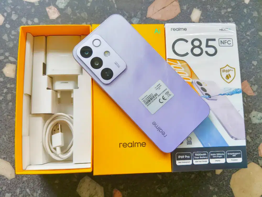Realme c85 ram 6/128 baterai 7000mah fullset