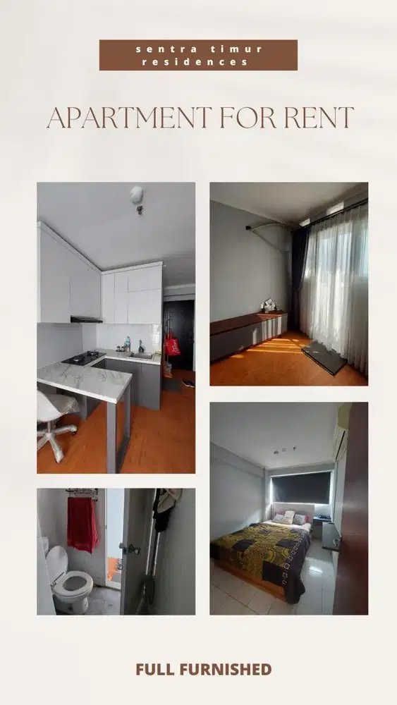 Disewakan Apartment 2BR Sentra Timur