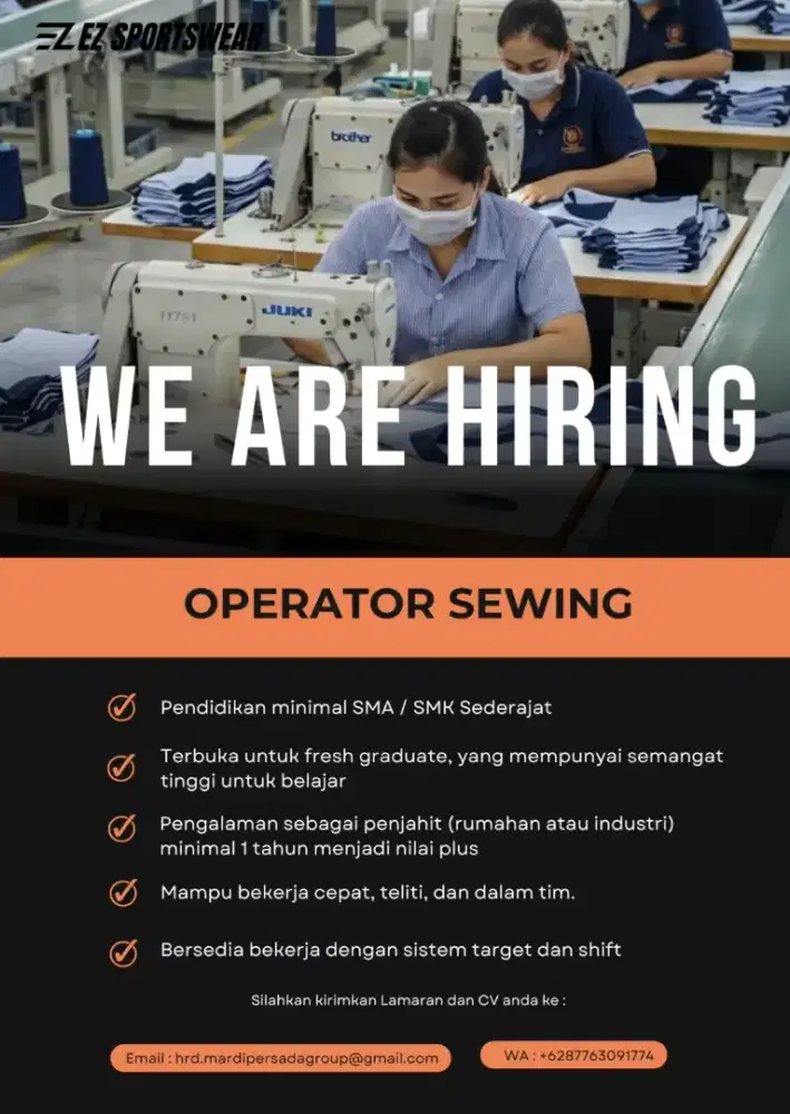 Lowongan Operator Sewing