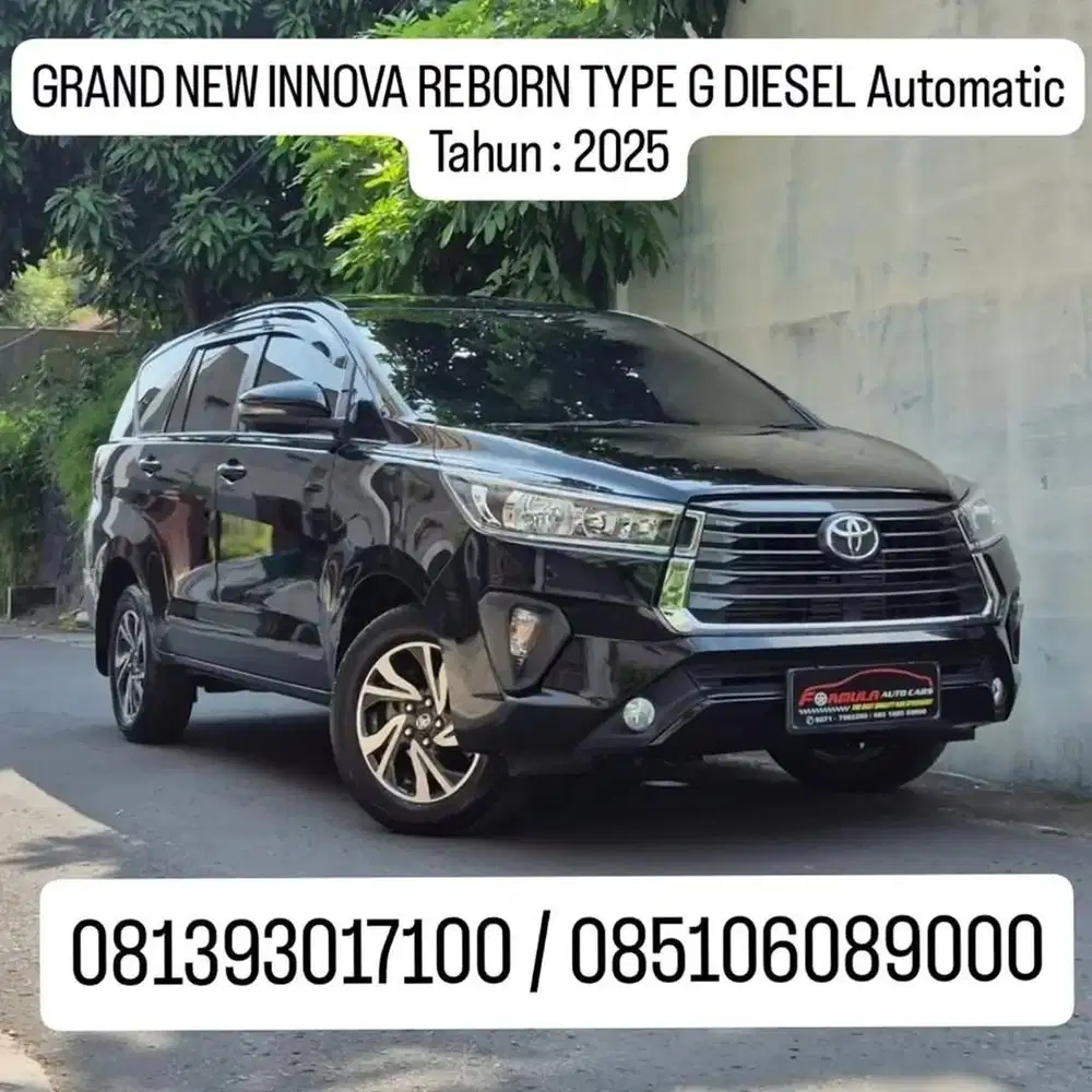 plat AD, th 2025, GRAND NEW INNOVA REBORN TYPE G DIESEL Matic