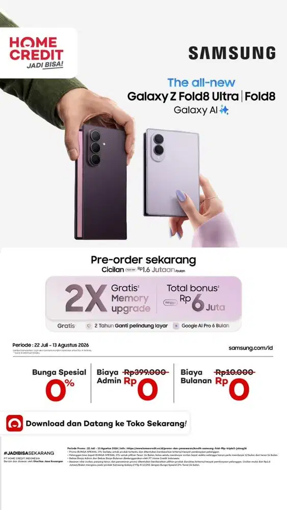 Kredit Samsung Galaxy Z Fold8 Ultra Bebas 2Bulan