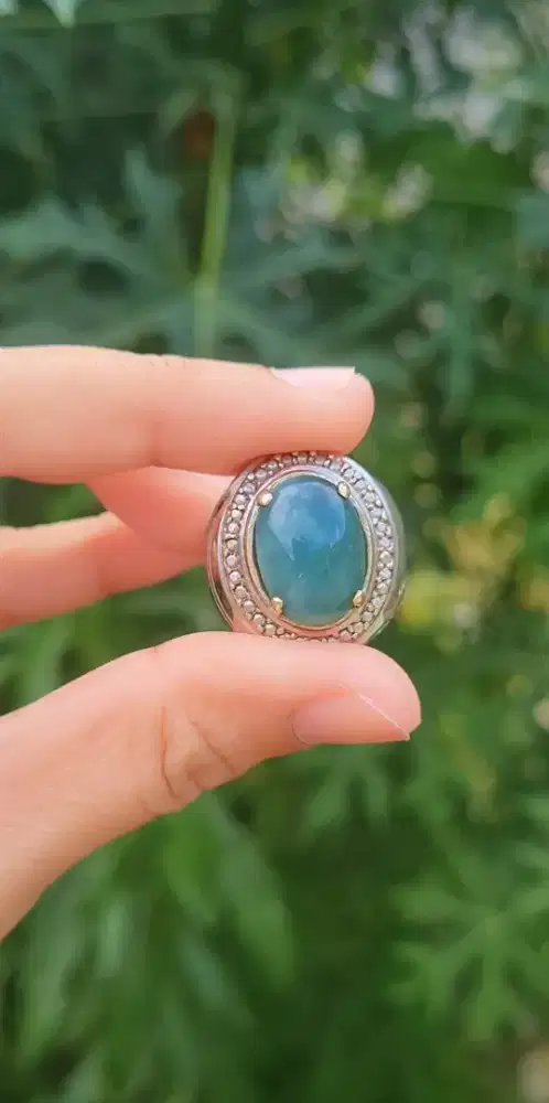 Cincin Bacan 15×11×05 mm Ring Alpaka Ukuran 7,5