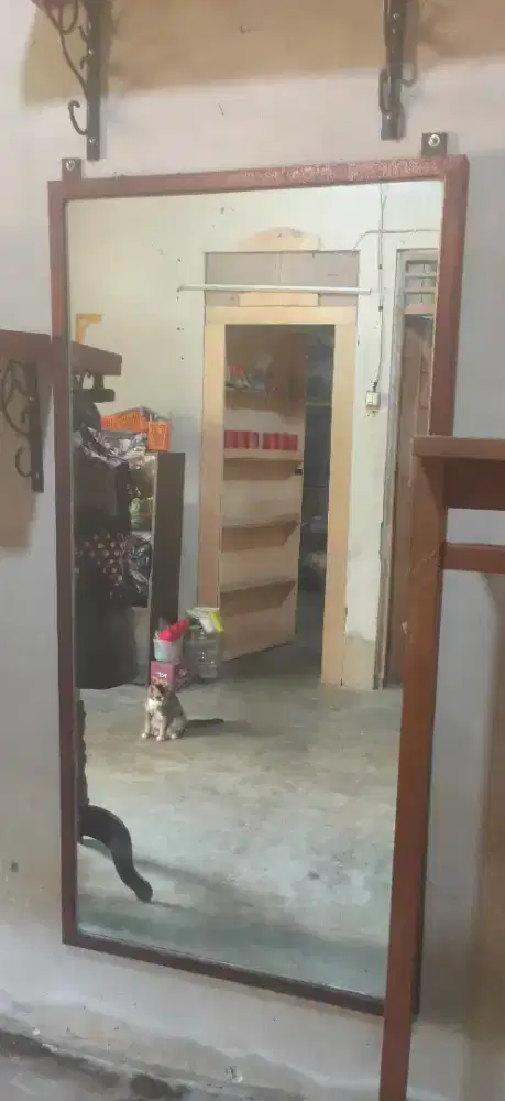 Cermin Bingkai Besi dan Steamer/ setrika uap kondisi sangat baik