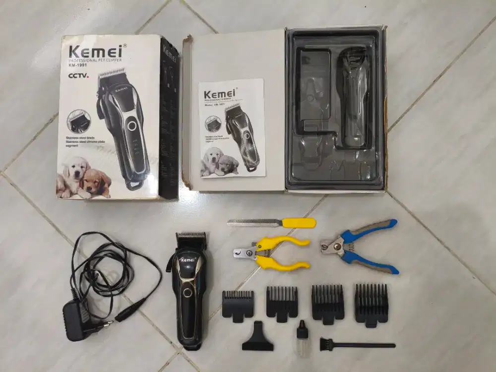Kemei KM-1991 Pet Clipper Alat Cukur Bulu Hewan Anjing Kucing Cukuran