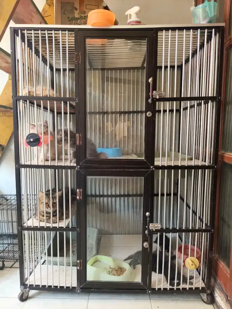 Kandang kucing stenlis keramik