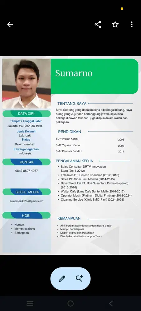 Mencari Pekerjaan daerah Jakarta Pusat, Utara dan Barat