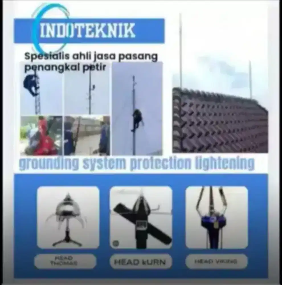 Teknisi ahli jasa pasang penangkal petir dan grounding mesin
