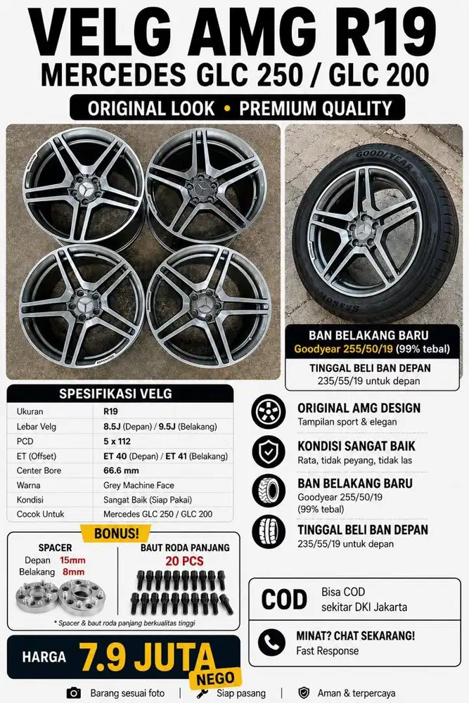GLC 250/ GLC 200 Velg AMG Mercy R19