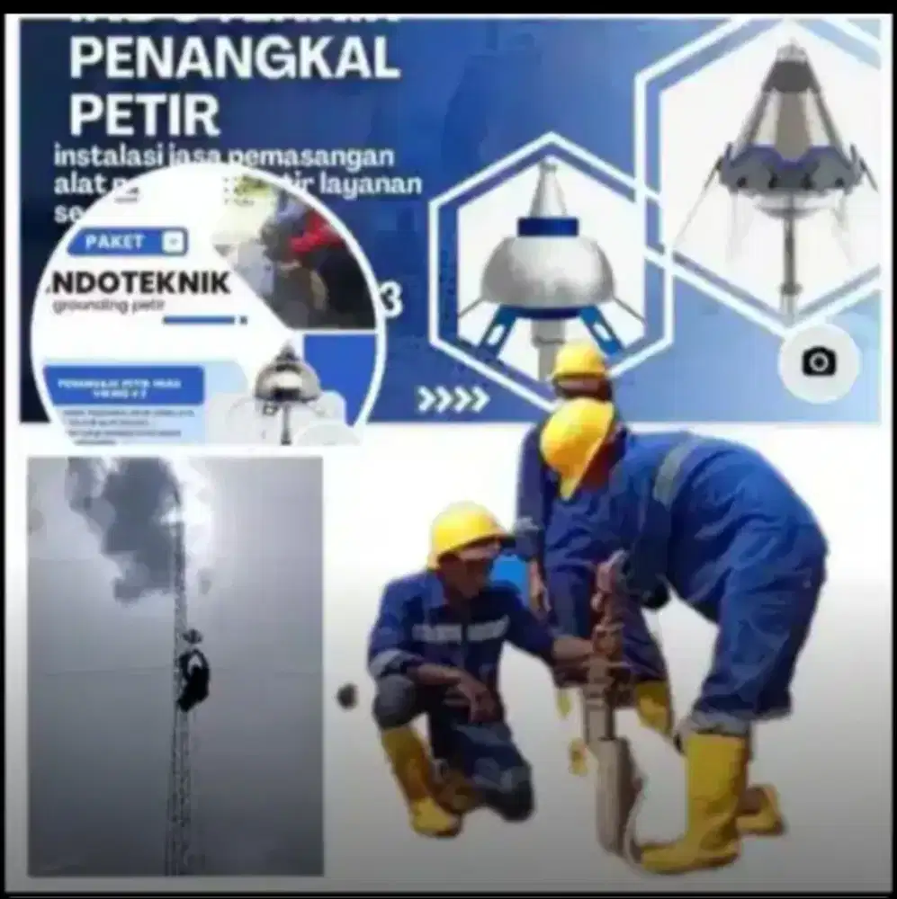 Ahli jasa pasang penangkal petir dan grounding mesin
