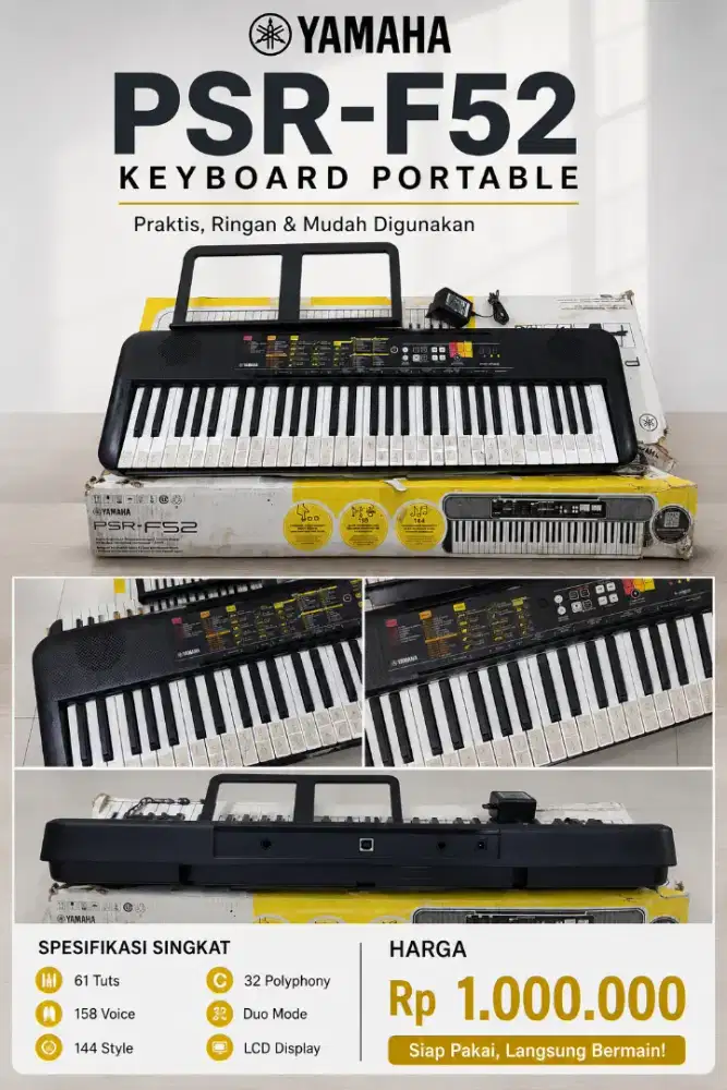 Yamaha PSR F52 bekas bagus