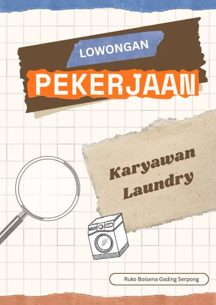 Dibutuhkan segera untuk bagian Setrika dan Back up Kurir