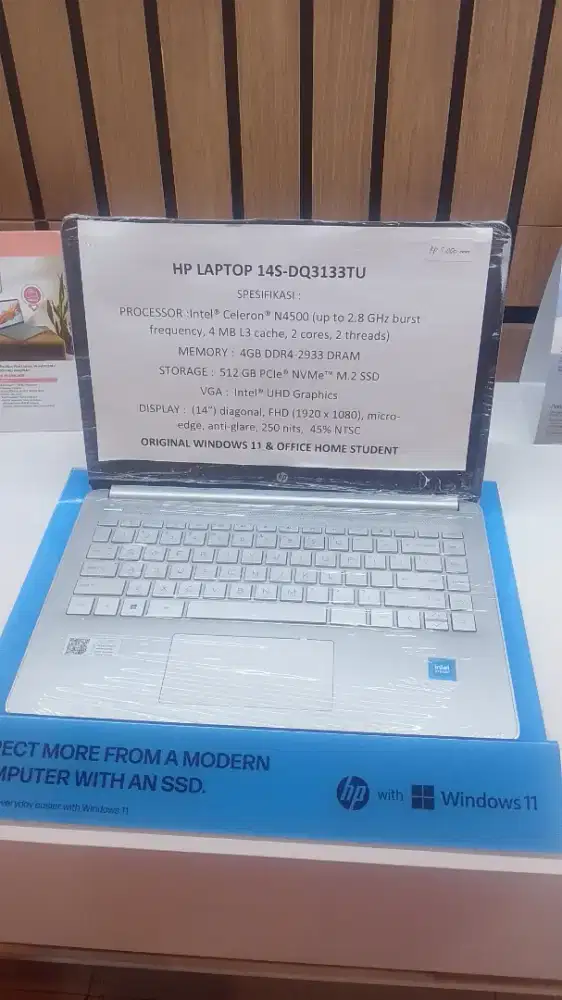 HP LAPTOP 14S Memory 4Gb Storage 512GB