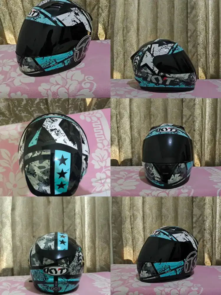 Helm KYT R10 Motif Seri 3 Aqua Original