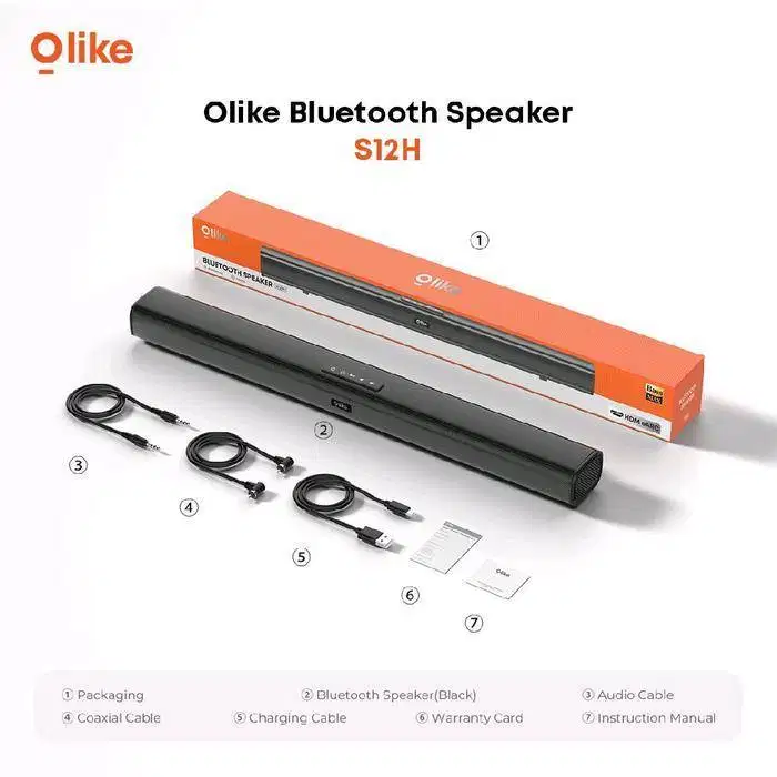 Olike Speaker Bluetooth S12H Soundbar TV Super Bass Sound Bar