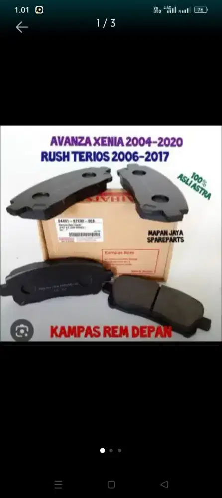 Kampas rem depan Xenia , Avanza ,rush