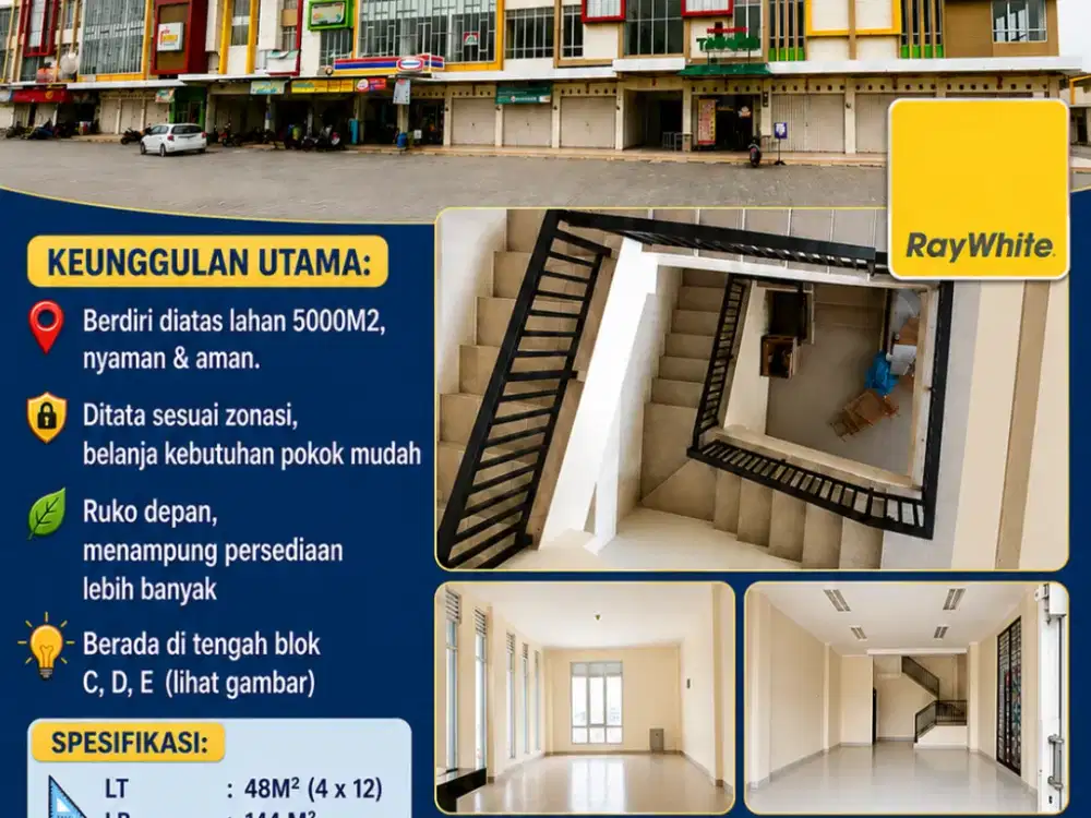 Dijual Ruko, Ps Laris Cibodas, LT: 48M2 (4x12), LB: 144m2, 3 lt, Sangiang jaya, Banten