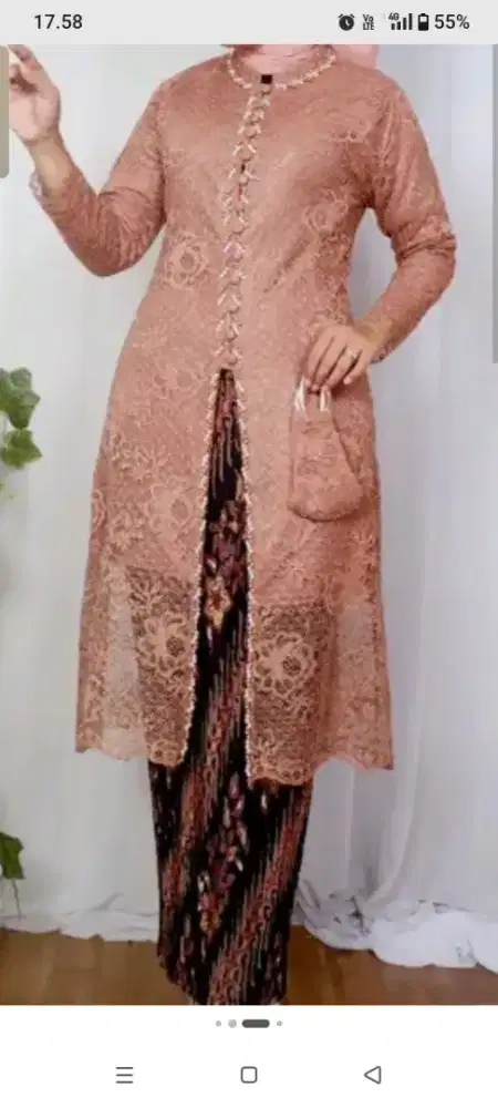 Kebaya satu stel. Baru satu kali pakai