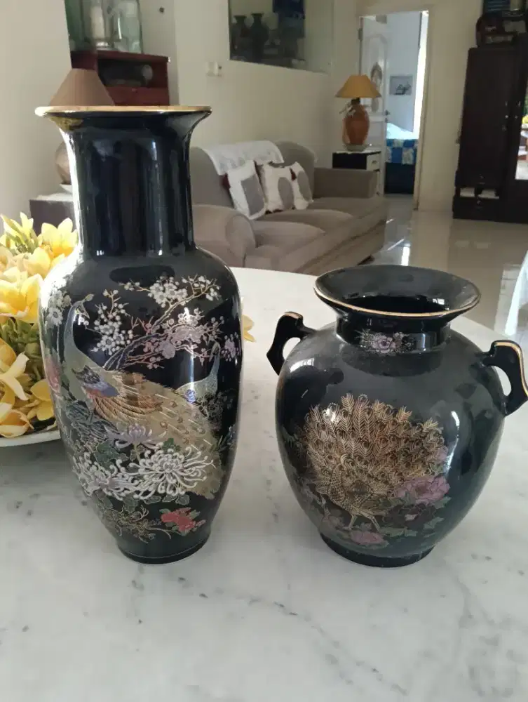 Japanese Black Gold Vase