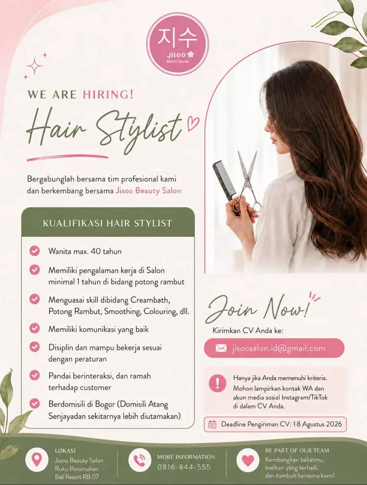 Lowongan Kerja Hair Sylist