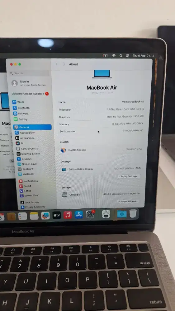 MACBOOK AIR 2020 i5 13 16/512 GB