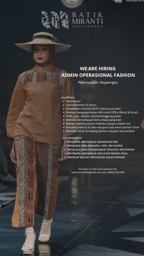 Loker admin butuh cepat
