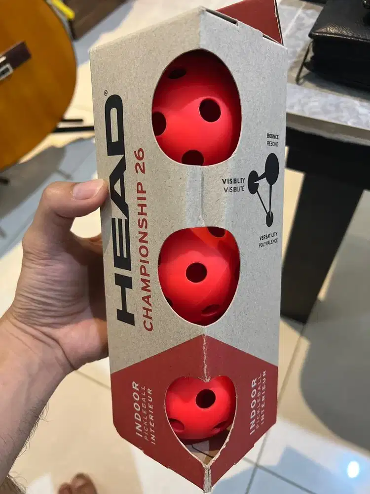 Bola Pickleball HEAD Championship 26 Indoor, isi 3 biji dalam satu box