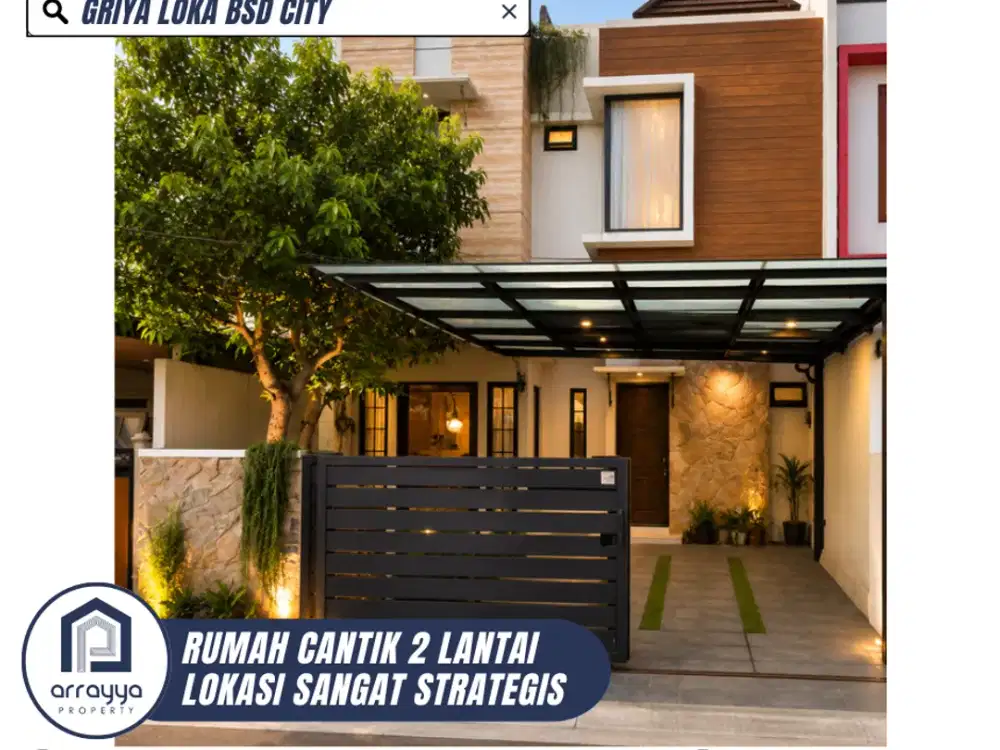 DIJUAL RUMAH CANTIK 2 LANTAI SEMI FURNISH LINGKUNGAN ASRI DI GRIYA LOKA BSD (ENB378)