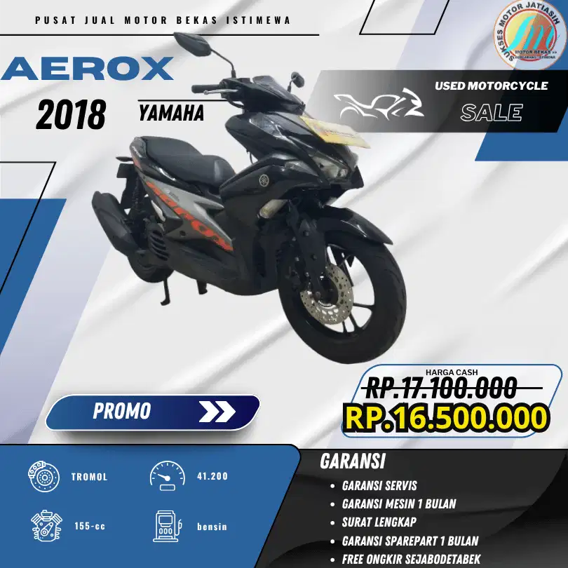 YAMAHA AEROX 155 2018 BISA PAYMENT SPYLATER KREDIVO & CC(SUKSESMOTOR)