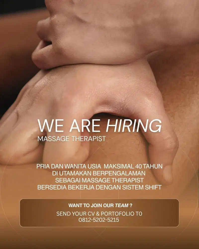 Di butuhkan terapis massage