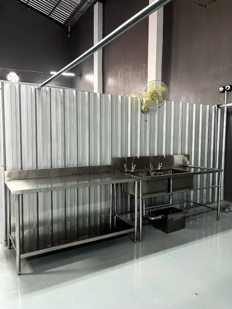 Meja Stainless 1 Undershelf Commercial Kitchen |Resto,Catering,SPPG
