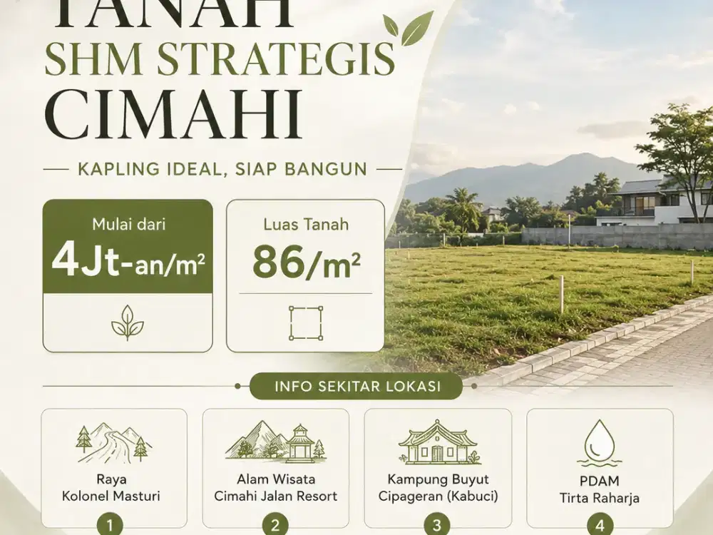 Muraaah Bangettt! Area Kolmas Kapling Perumahan 4 Jtan/m2