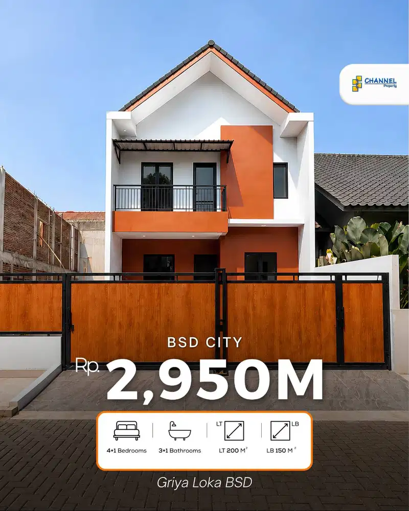 Brand New House 2 Lantai SHM Dekat Akses Tol BSD Griya Loka, St