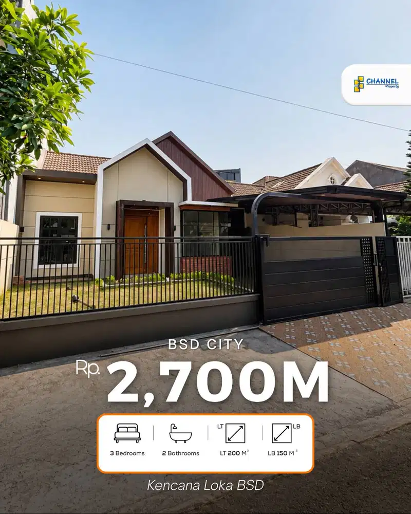 Jual Rumah Baru 1 Lantai SHM di BSD Kencana Loka, St