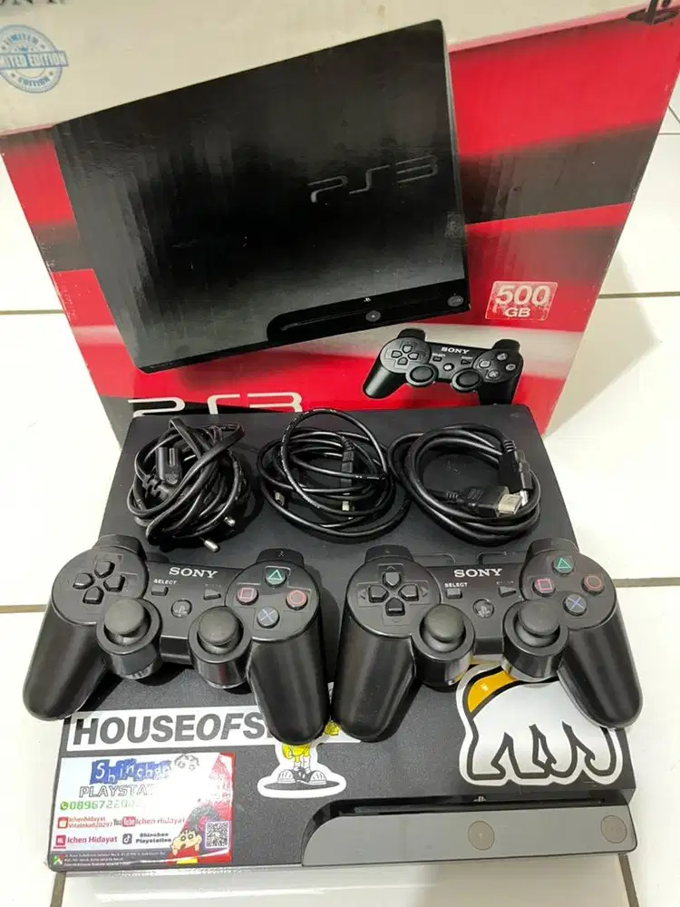 Jual PS3 Super Slim 500GB Full Game + Stik Wireless (Siap Main!)