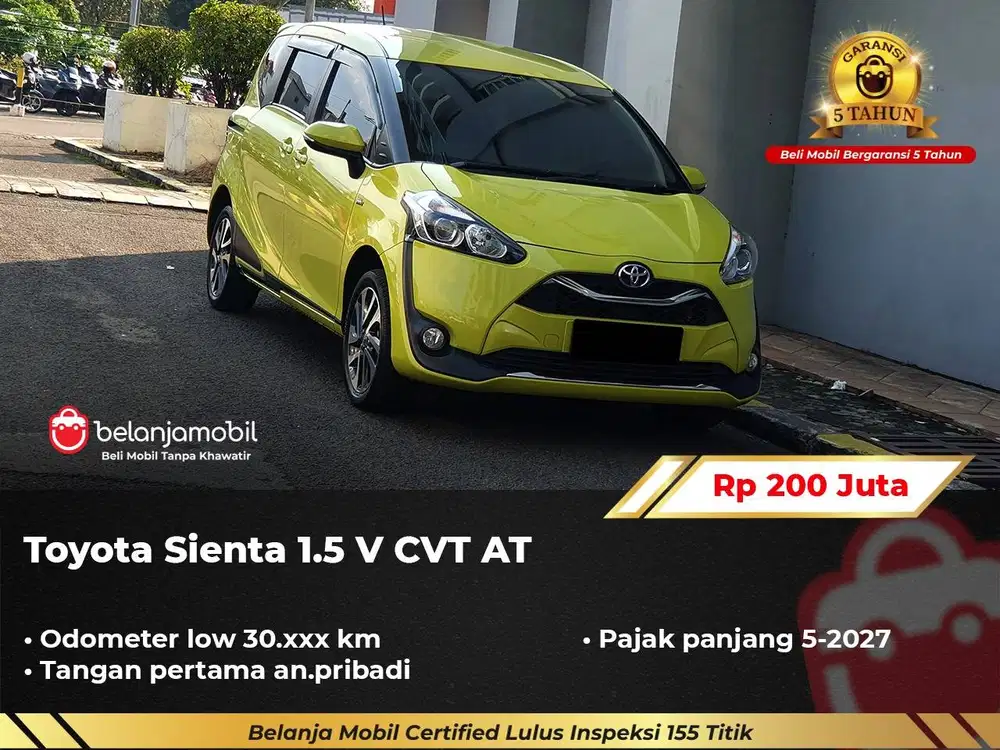 [ LOW KM 30RB ] Toyota Sienta 1.5 V CVT AT 2021/2022