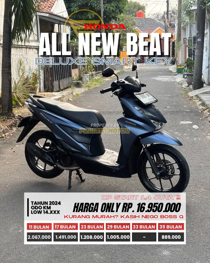 CREDIT DP MULAI 1.4 JUTAA BEAT DELUXE SMARTKEY 2024 !!!