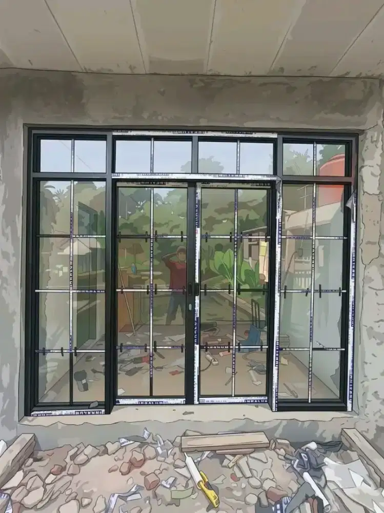 Pintu kaca aluminium