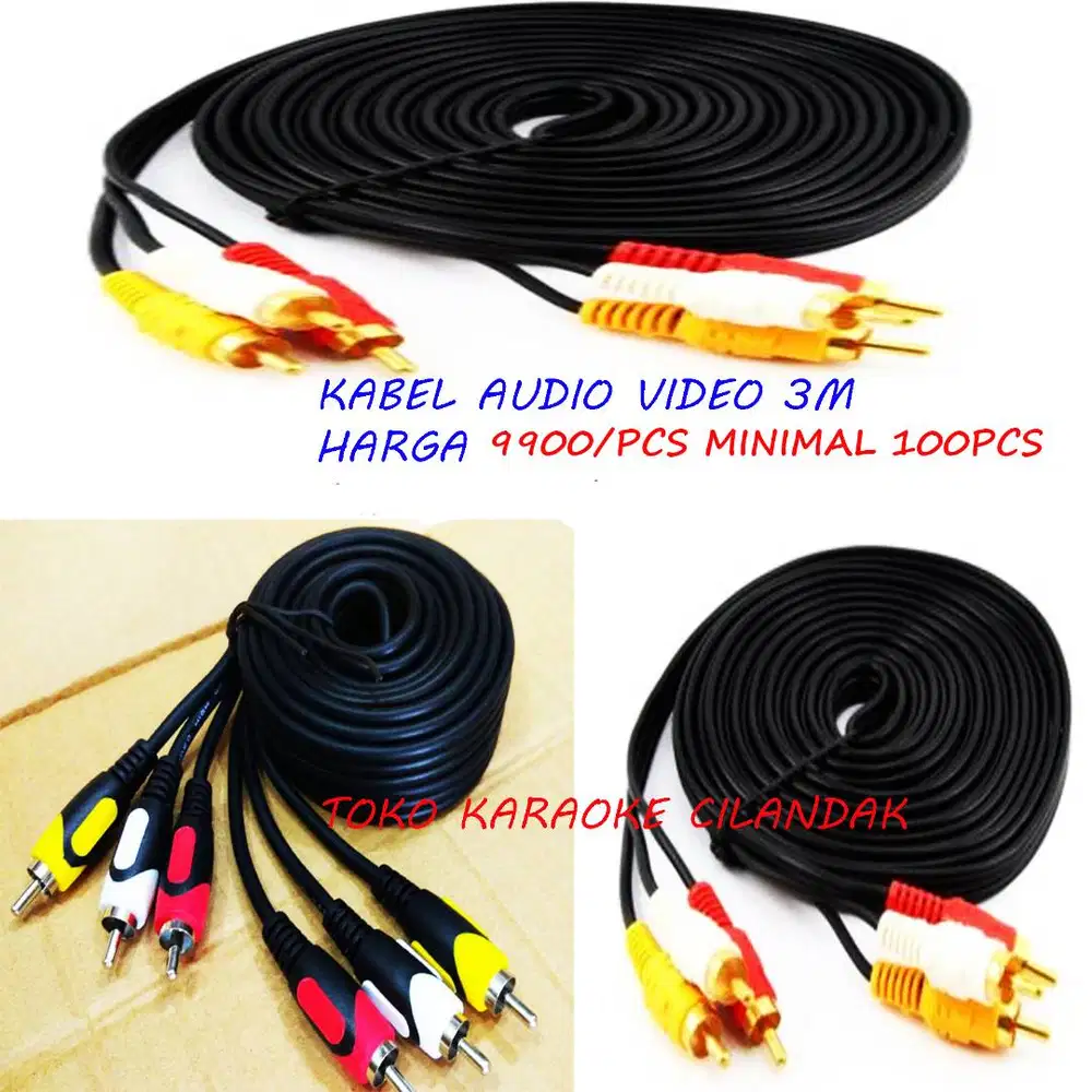 kabel audio vidio panjang 3meter bararang baru
