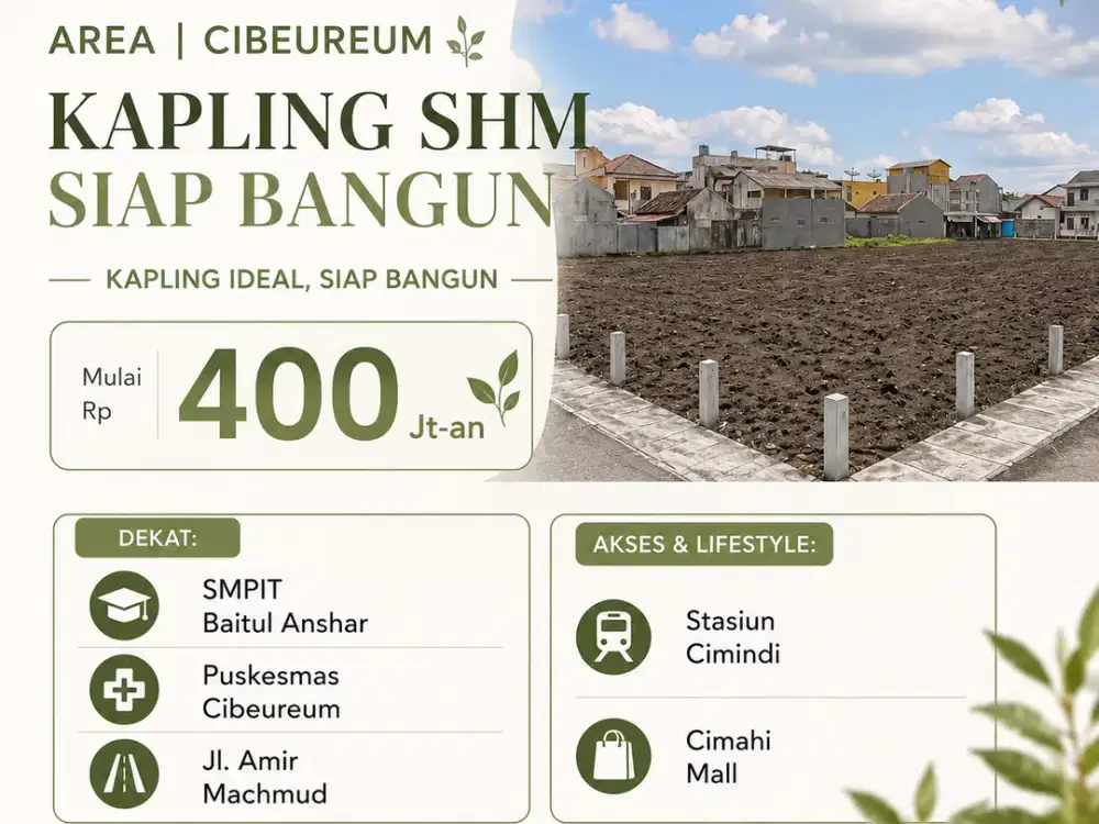 SURVEY YUK! KAPLING SHM CIBEREM | SIAP BANGUN, MULAI 400 JUTAAN.
