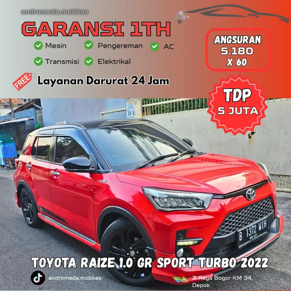 TDP TERMURAH 5 JT TOYOTA RAIZE 1.0 GR SPORT TURBO AT 2022 ISTIMEWA