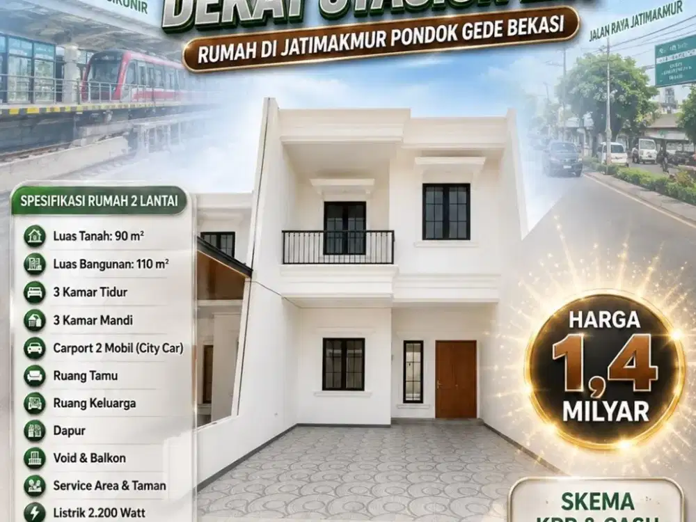Rumah Baru American Classic Premium di Pondok Gede, Kota Bekasi