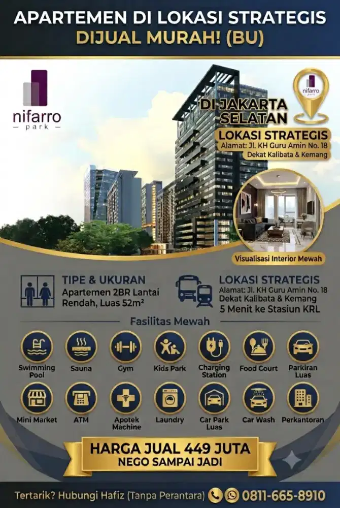 Nifarro Park Apartemen Dijual BU
