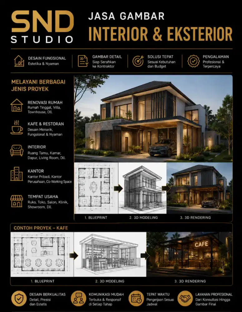 Jasa Gambar Bangunan eksterior interior