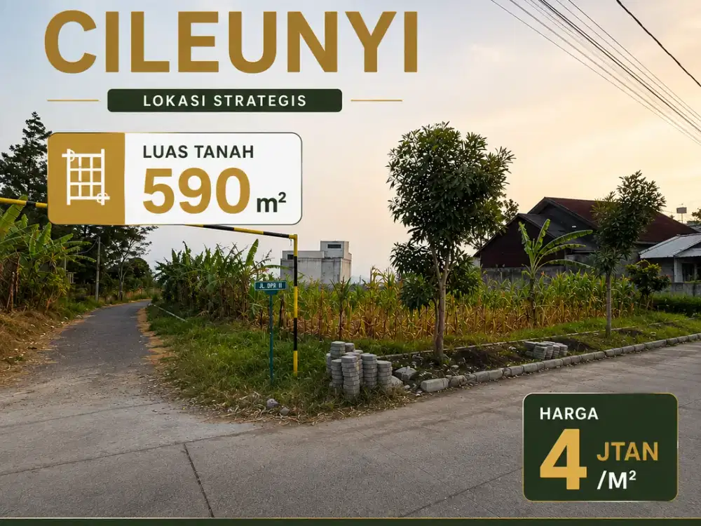 Tanah Hook Luas 590 m², Cocok untuk Hunian & Investasi