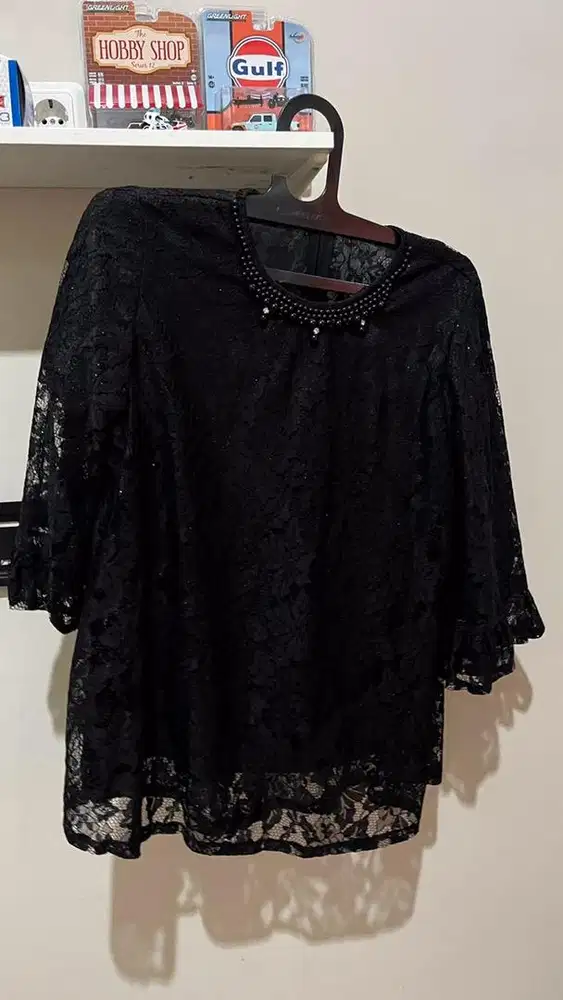 Kebaya kondangan rok batik hitam maroon (PAKET)