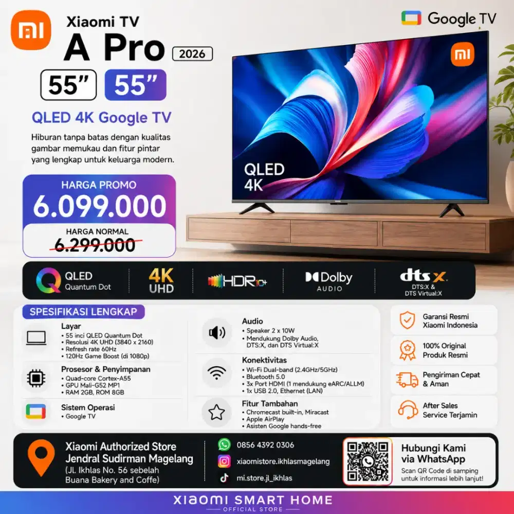 Xiaomi TV A Pro 2026 55 (New Garansi Resmi)