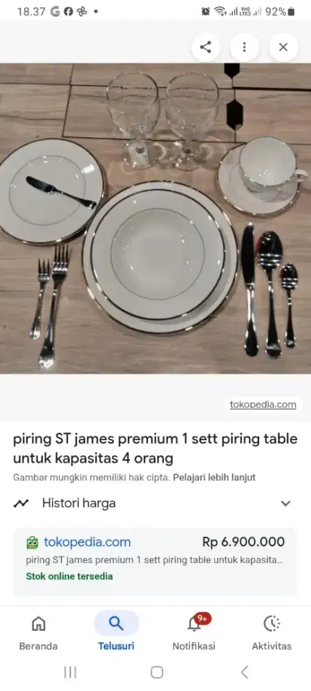 Piring set saint James ori